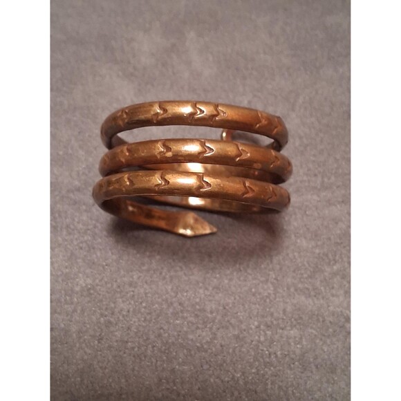 Brass Snake Napkin Ring Coiled Wraparound Style - Picture 4 of 6